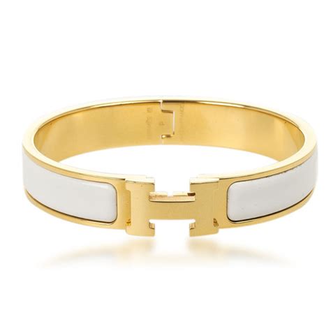 white and gold hermes bracelet